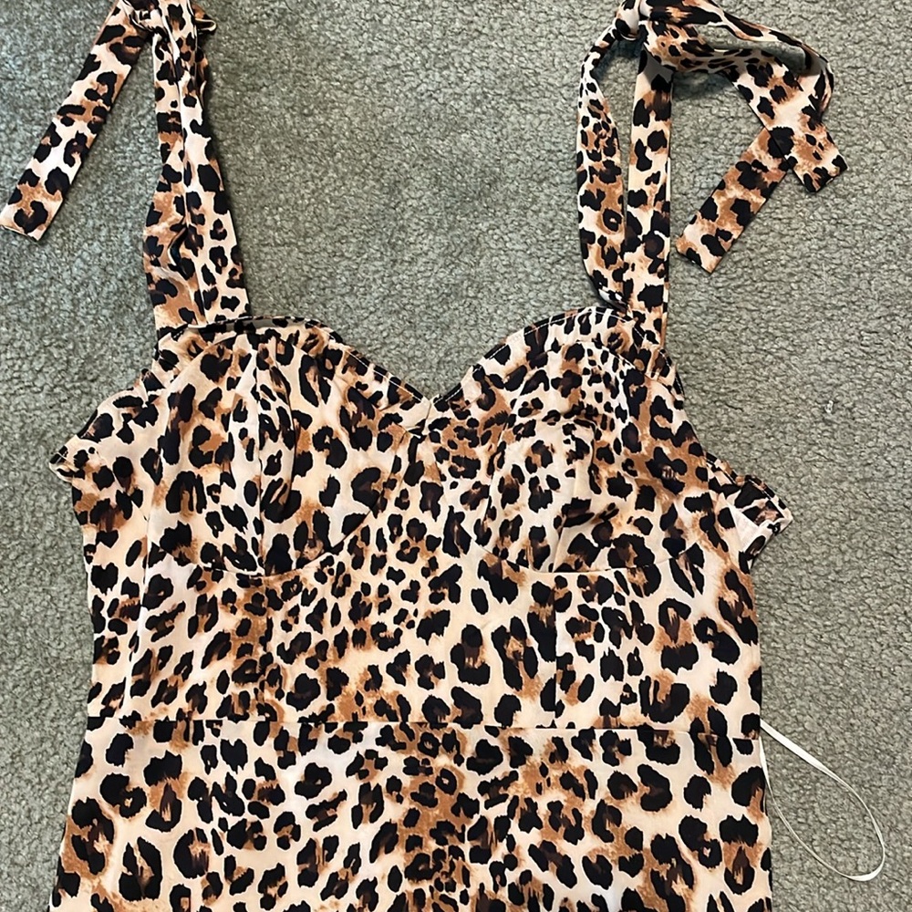 Princess Polly Halsey leopard print fully lined mini dress